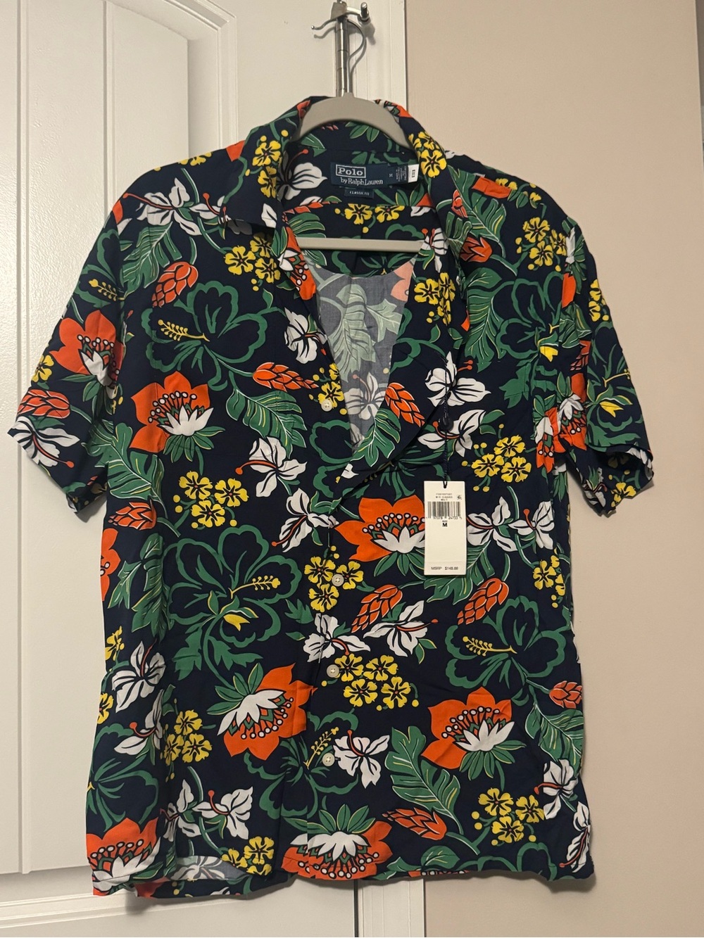 Polo by Ralph Lauren Navy Tropical Floral Camp Shirt